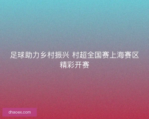 足球助力乡村振兴 村超全国赛上海赛区精彩开赛
