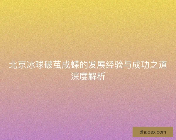 北京冰球破茧成蝶的发展经验与成功之道深度解析