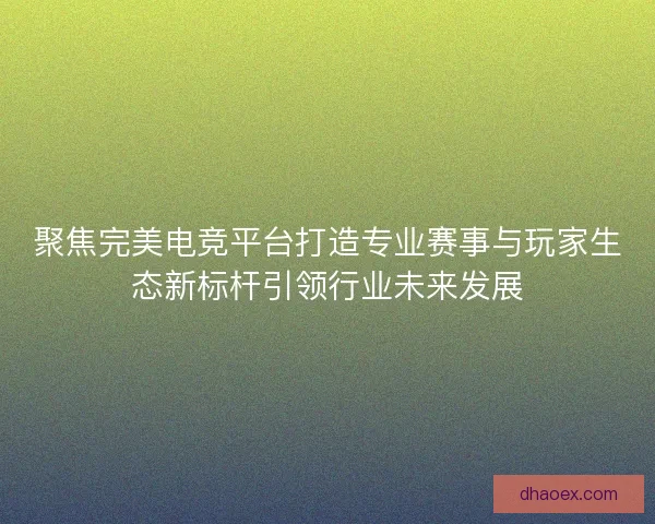 聚焦完美电竞平台打造专业赛事与玩家生态新标杆引领行业未来发展
