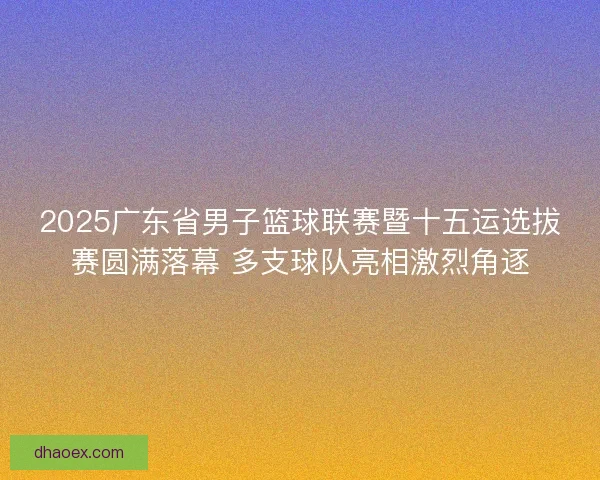 2025广东省男子篮球联赛暨十五运选拔赛圆满落幕 多支球队亮相激烈角逐